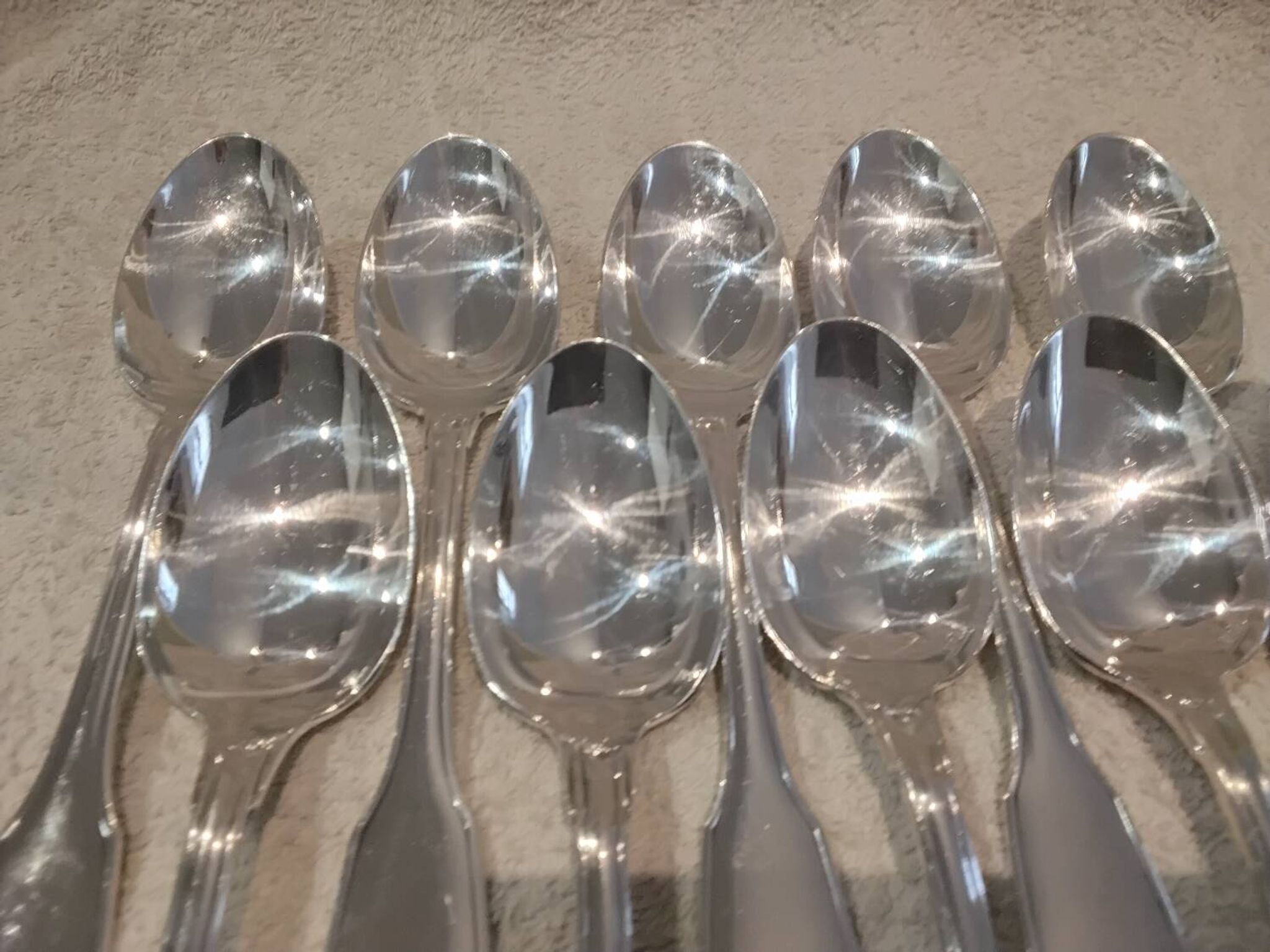 10 cuillères à soupe métal argenté orfèvre Christofle vendome 20,6cm