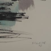 Jean rené bazaine: abstract composition - original signed lithograph