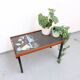 Side table/plant stand in 60s/70s style, made of teak, retro/vintage style.