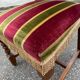 6 Louis XIII dining chairs in solid wood and burgundy velvet.