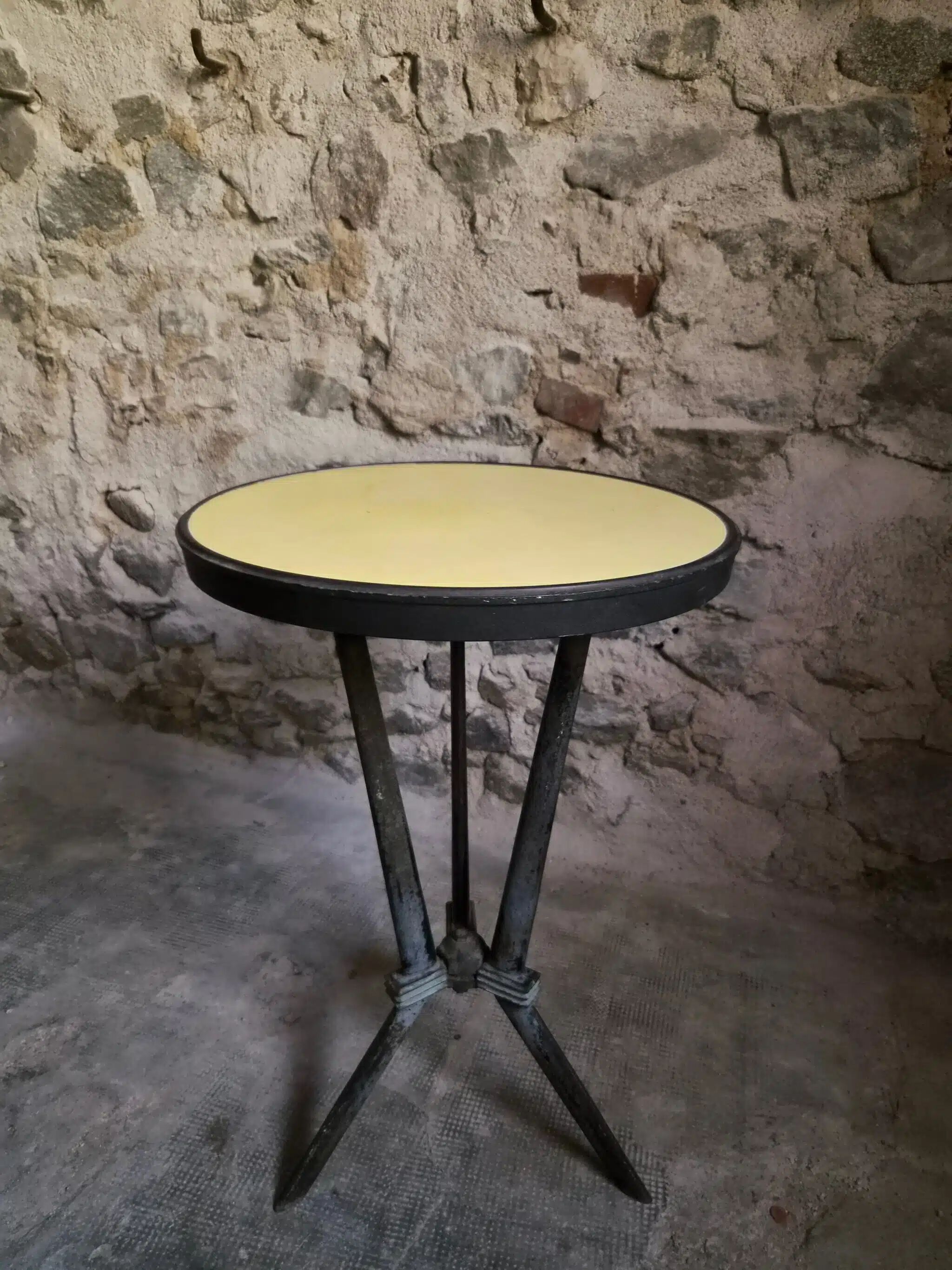 French Art Deco bistro table REX with a bakelite top, circa 1930.