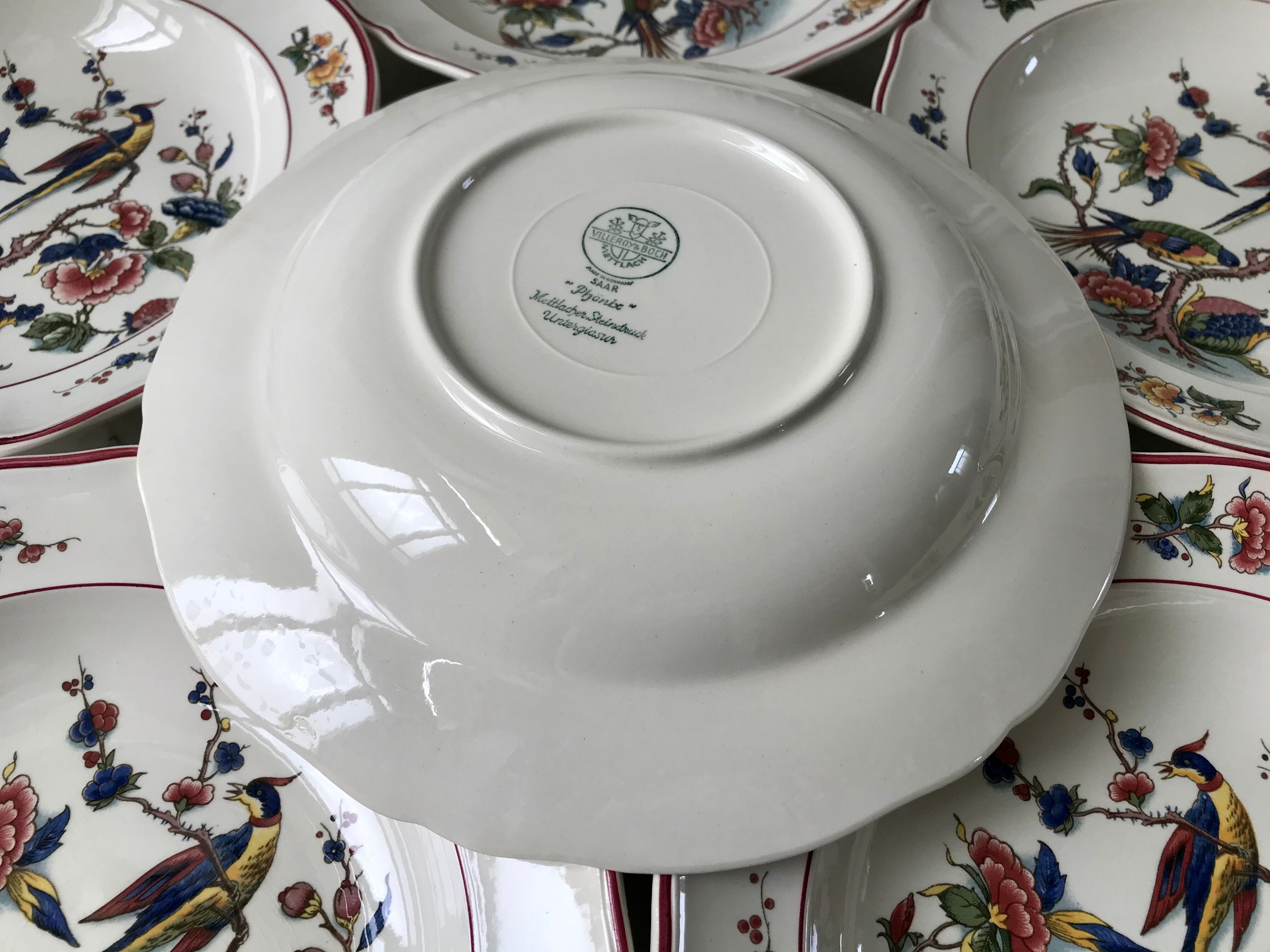 Set of 7 flat plates Villeroy & Boch model Phoenix years 50-60