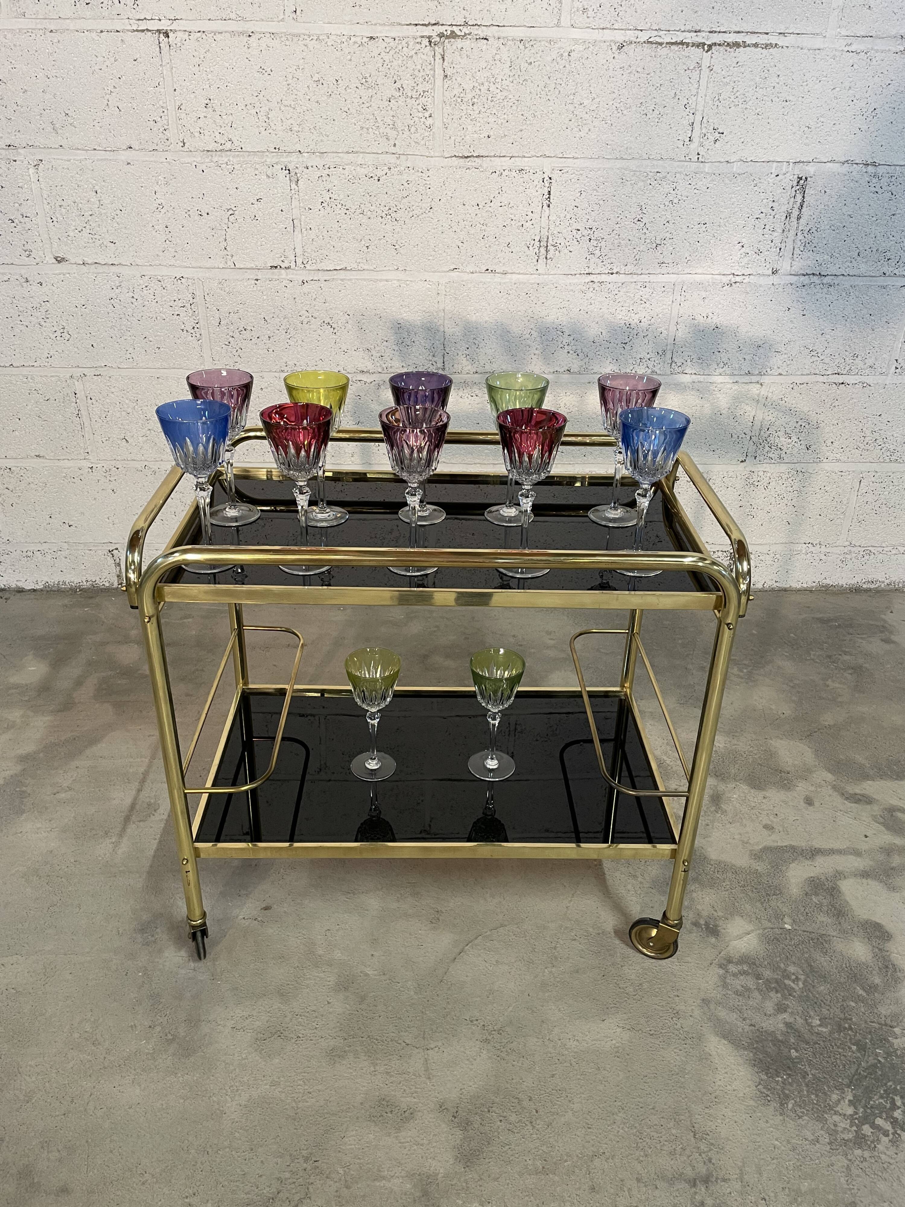 Vintage golden and black rolling service 1970s