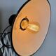 Lampe murale à ciseaux en émail noir industriel, années 1950