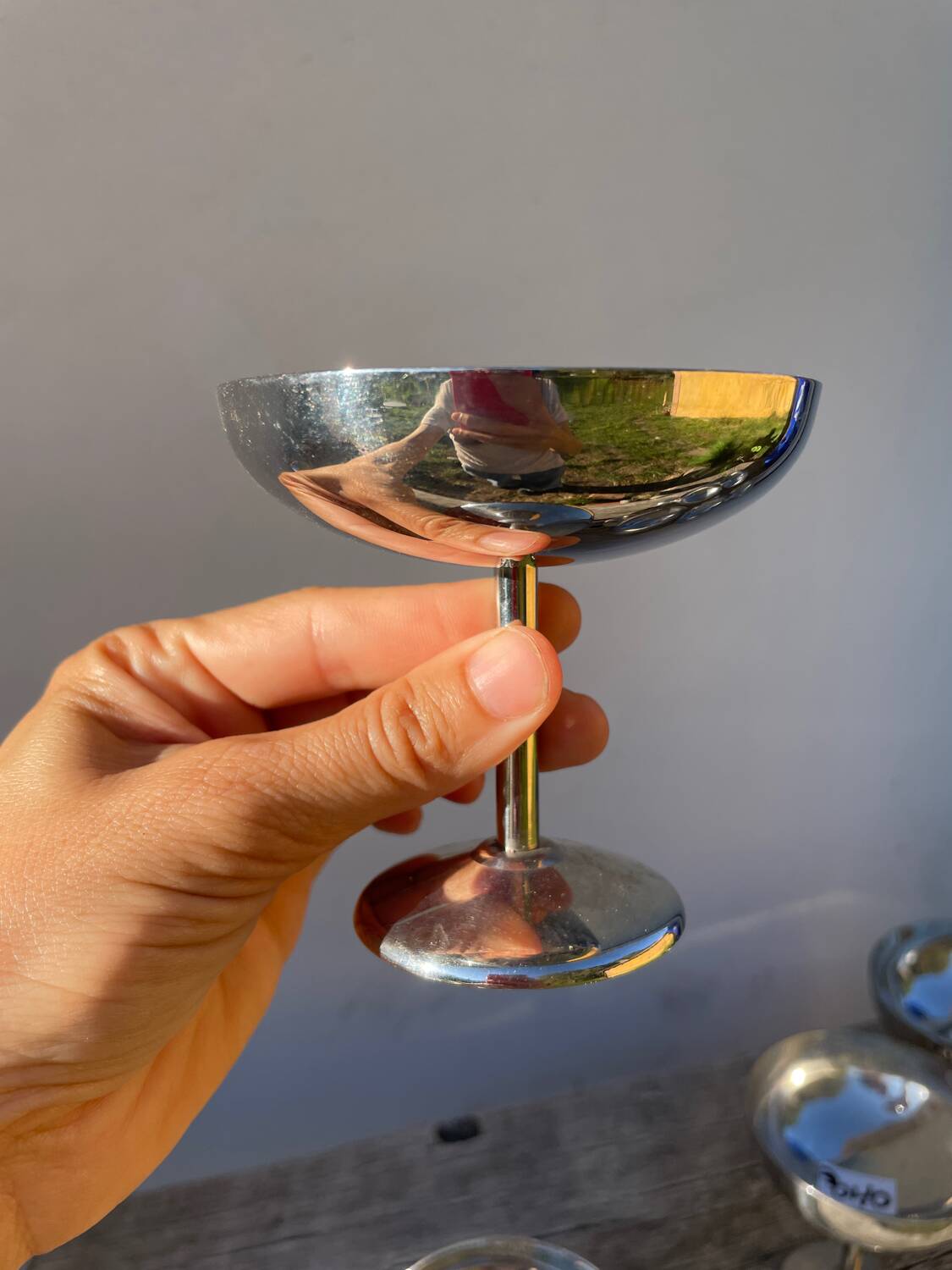6 coupes sur pied cocktail inox