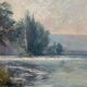Painting of River and Waterfall Landscape
