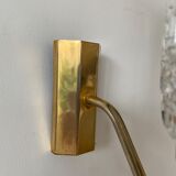 Gold metal and chiseled glass wall sconce