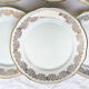 6 assiettes plates porcelaine blanche doré chauvigny limoges