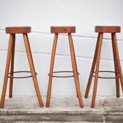 Bar stool X 3, wood and metal stool, brustalist stool, high stool