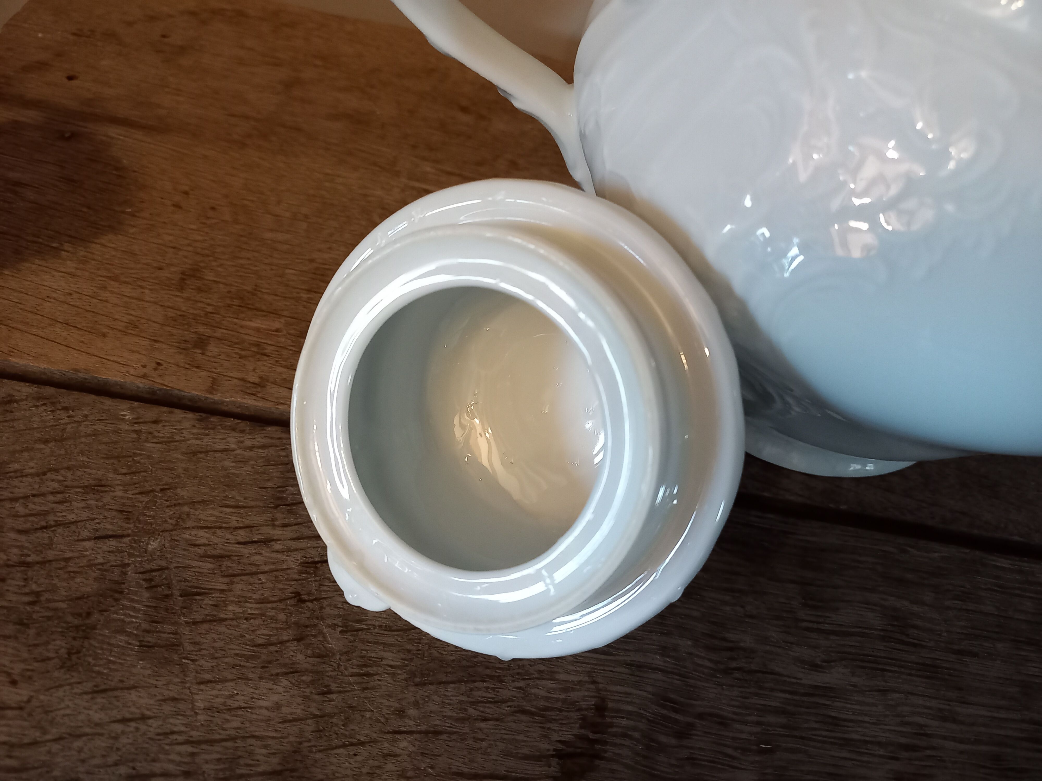 White porcelain teapot brand Rosenthal