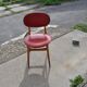 Chaise de bureau vintage rouge en skaï et bois, style 1960s Europe centrale