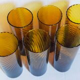 Lot de six verres en verre soufflé