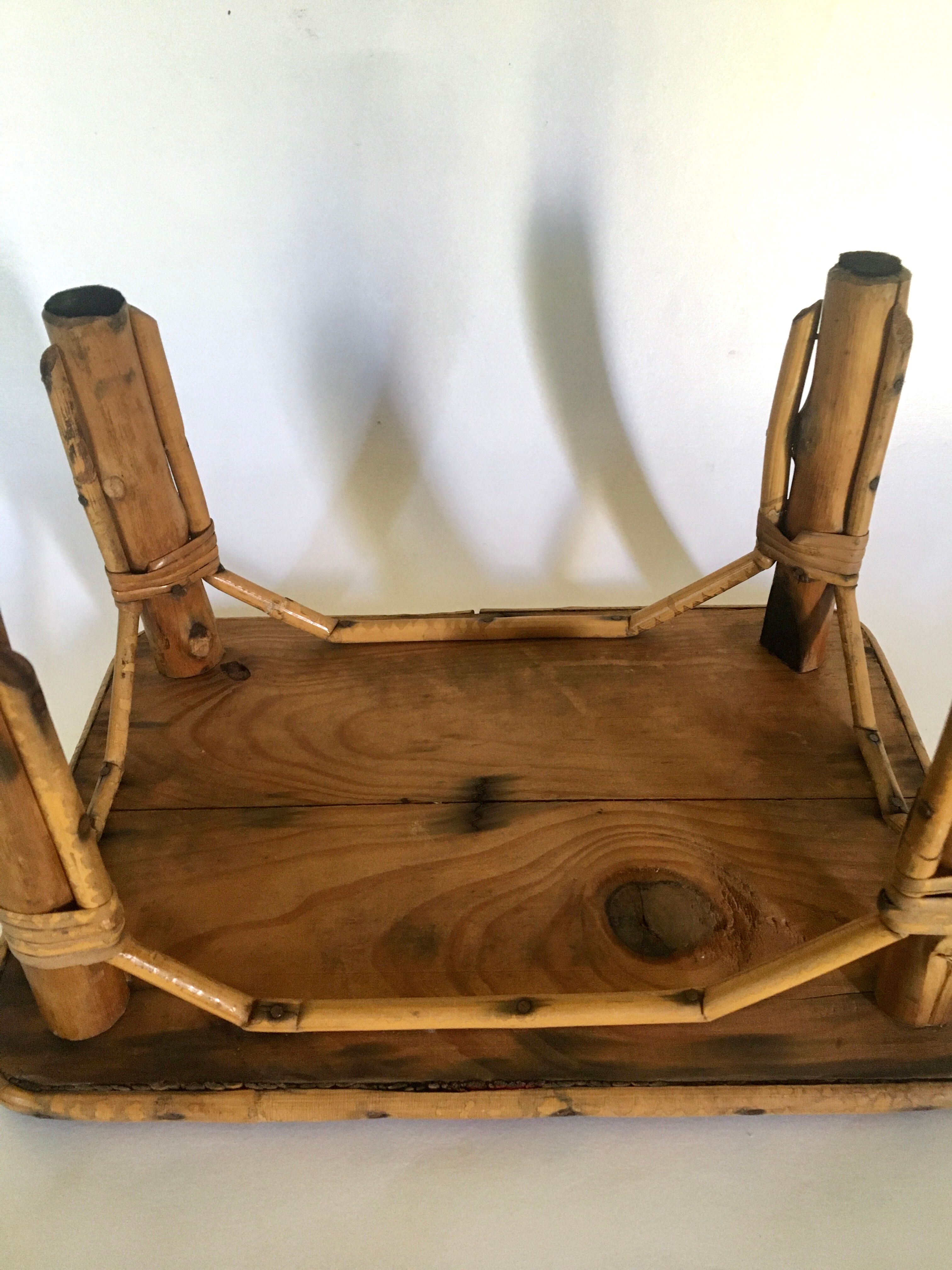 Braided bamboo footrest, early twentieth century
