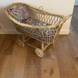 Christmas Pop-up 2022 -Vintage rattan doll stroller cradle