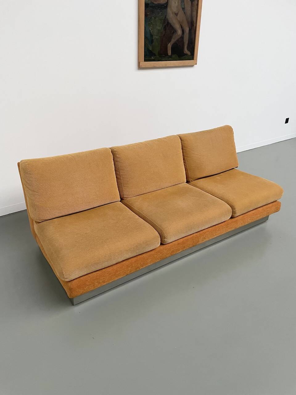 Jacques Charpentier 3-seater stainless steel sofa