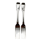 Pair of English solid silver table forks – 1815