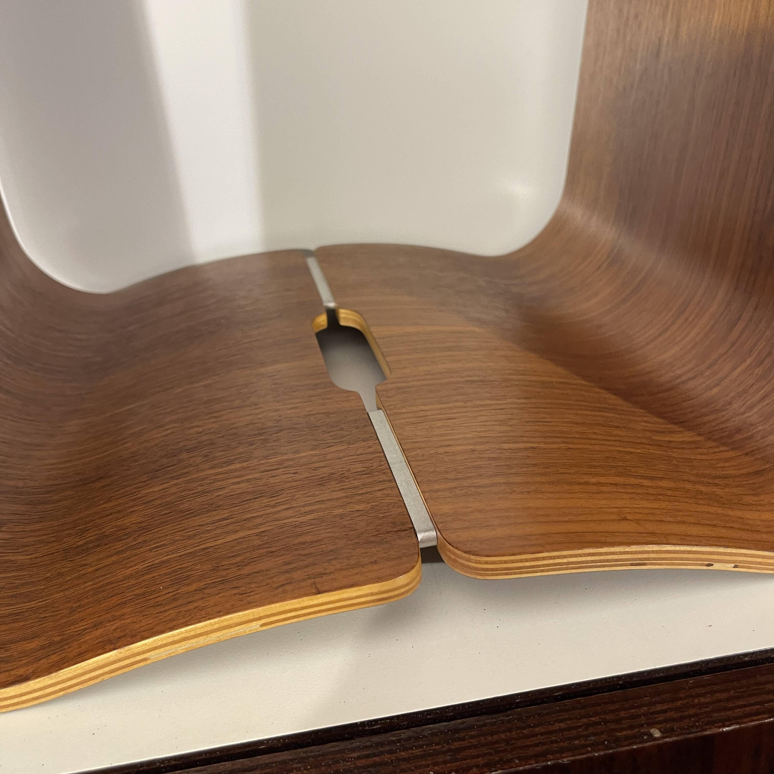 Pair of stools / side tables, rosewood aluminum, multi-plex wood