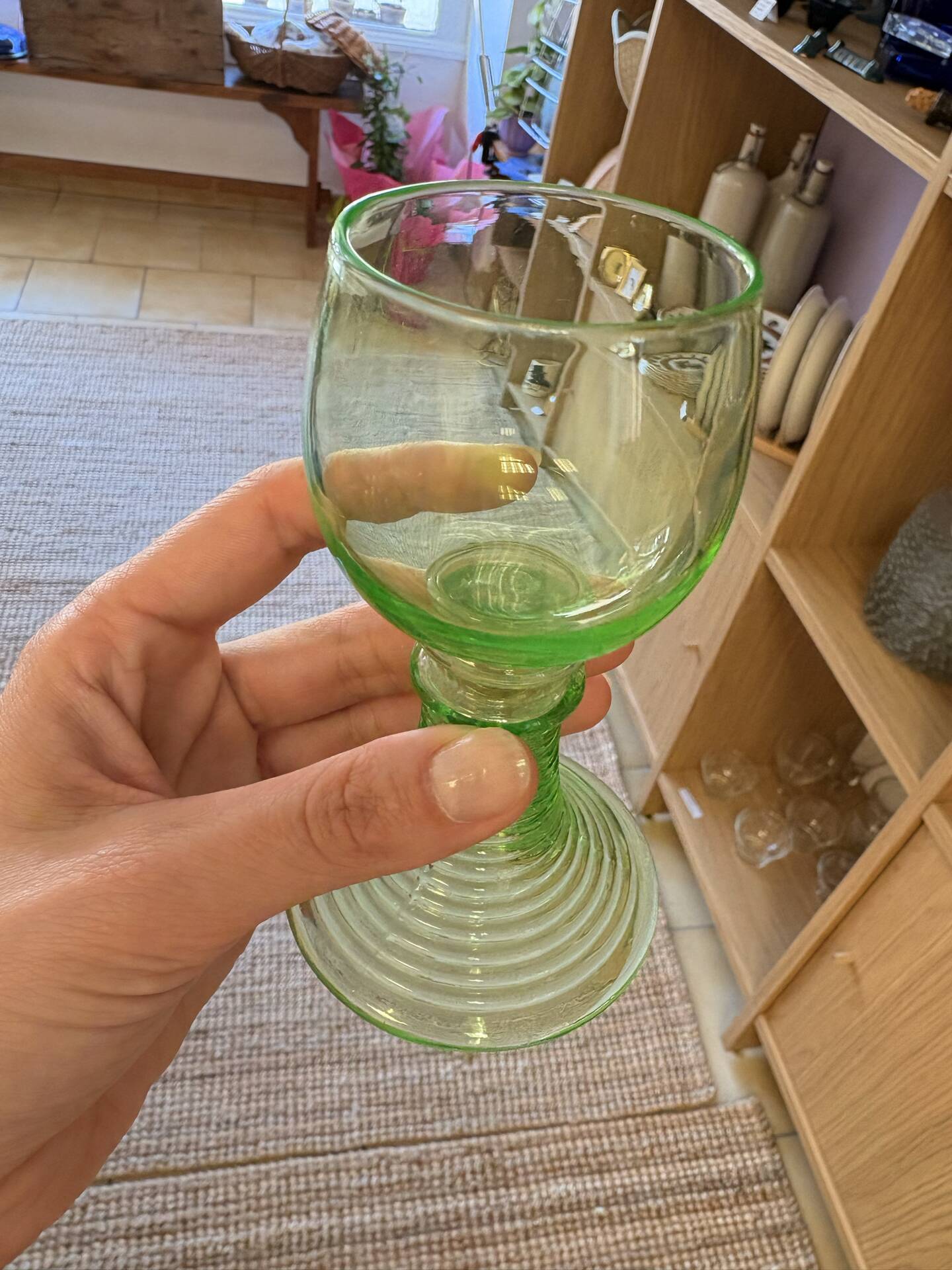 Set of 6 Alsatian crystal stem glasses in ouraline – Röme style