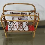 Magazine door in rattan and formica