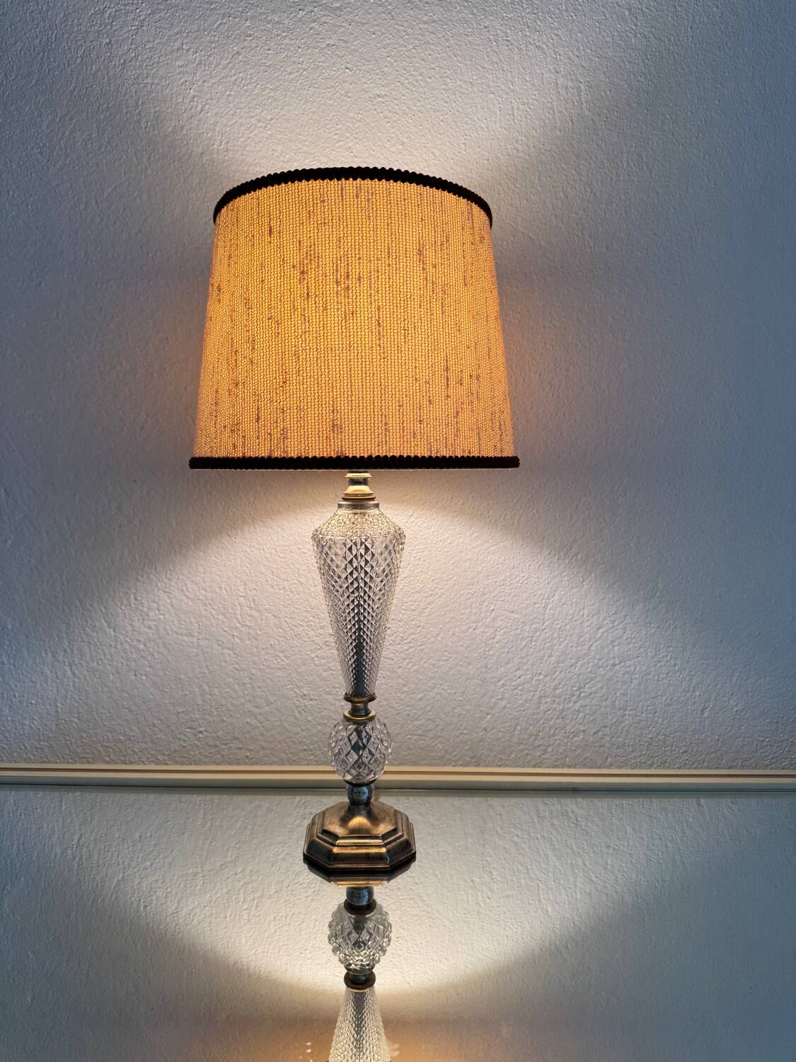 Glass and brass lamp from the 60s