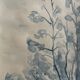 Tableau Aquarelle signé monochrome blue jeans « la forêt bleue »
