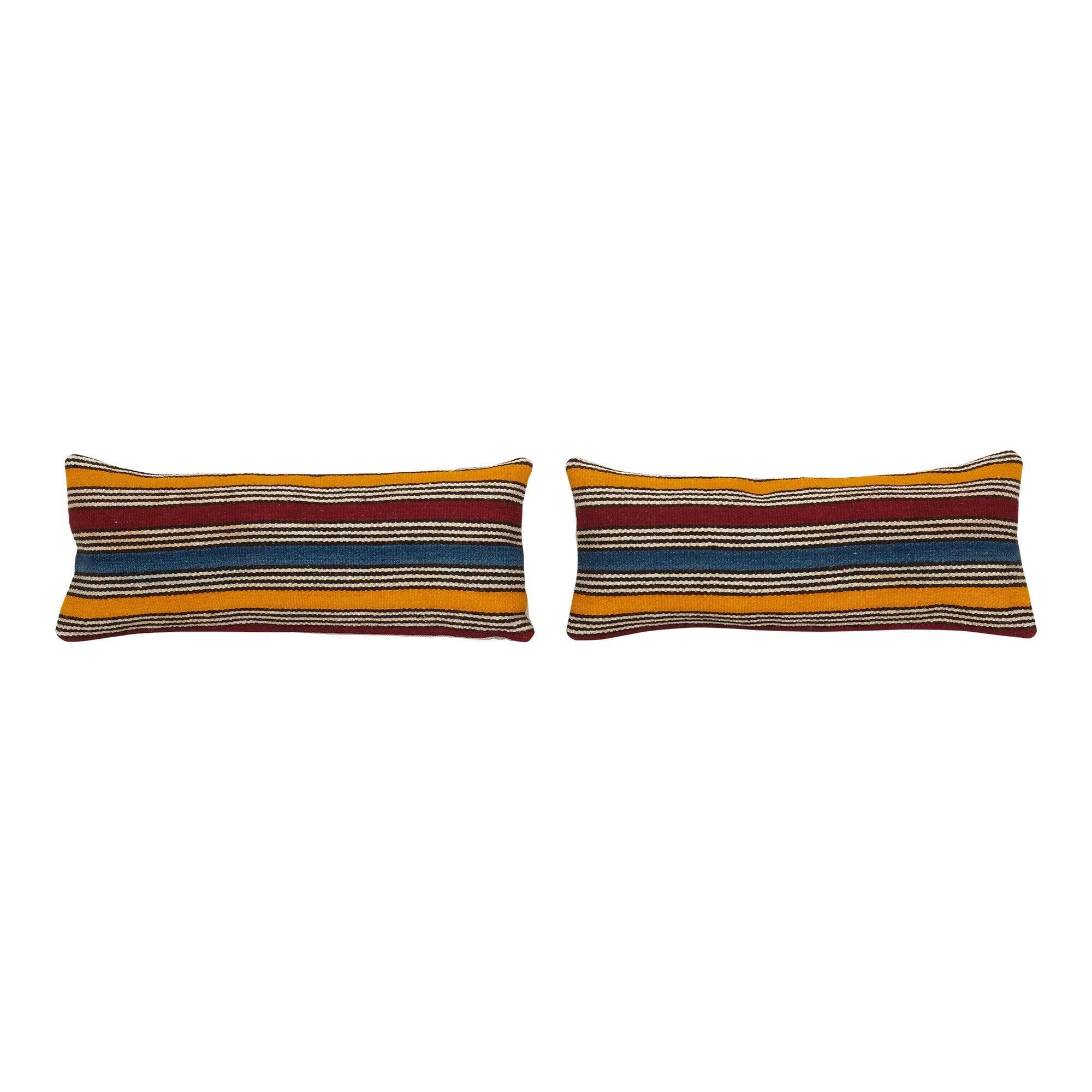 Set of 2 vintage kilim cushion covers 51x20 cm