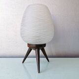 Danish vintage wooden tripod table lamp, 1970