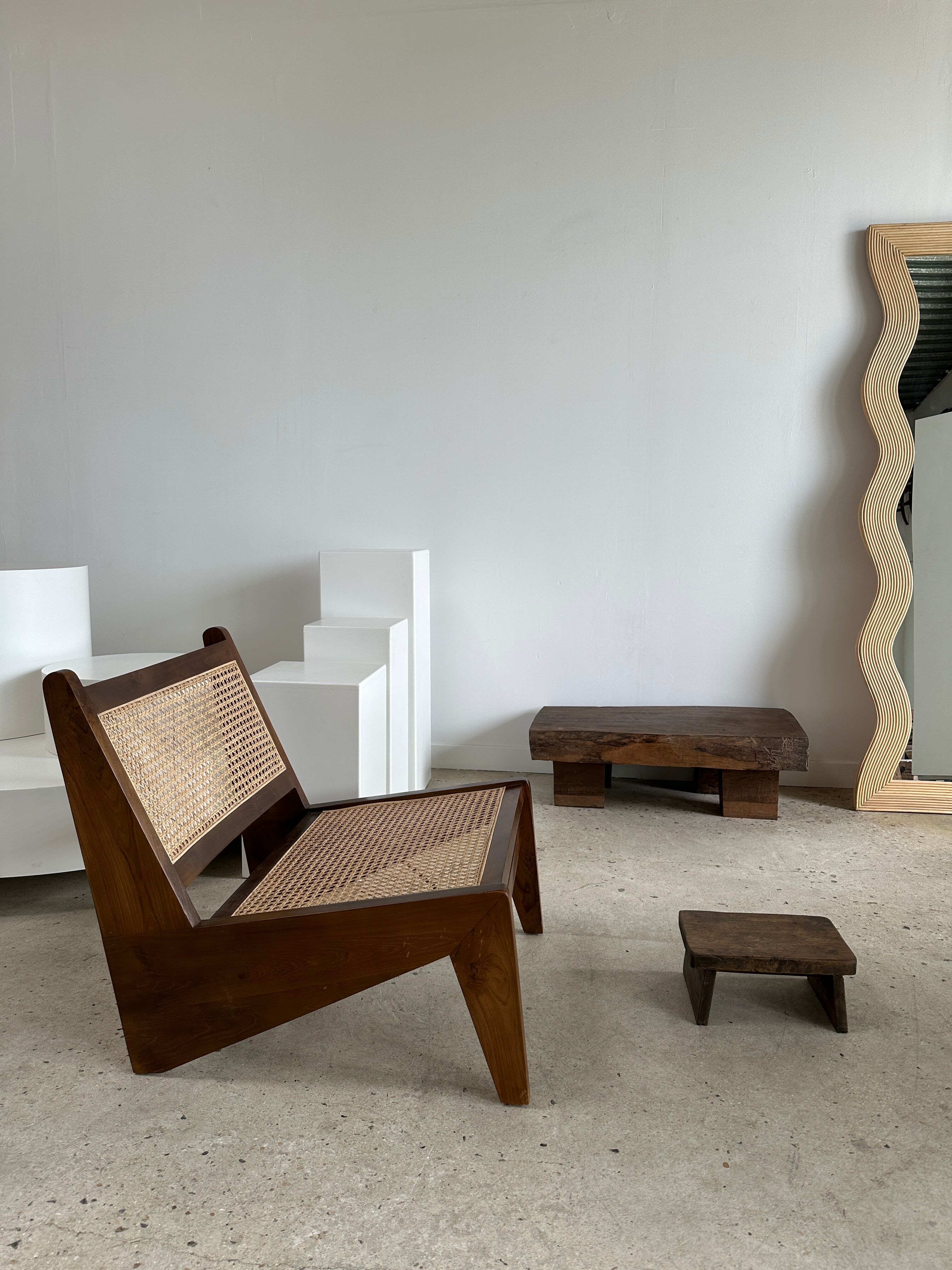 Asian solid wood quadripod brutalist coffee table H30 L81 l42