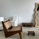 Asian solid wood quadripod brutalist coffee table H30 L81 l42