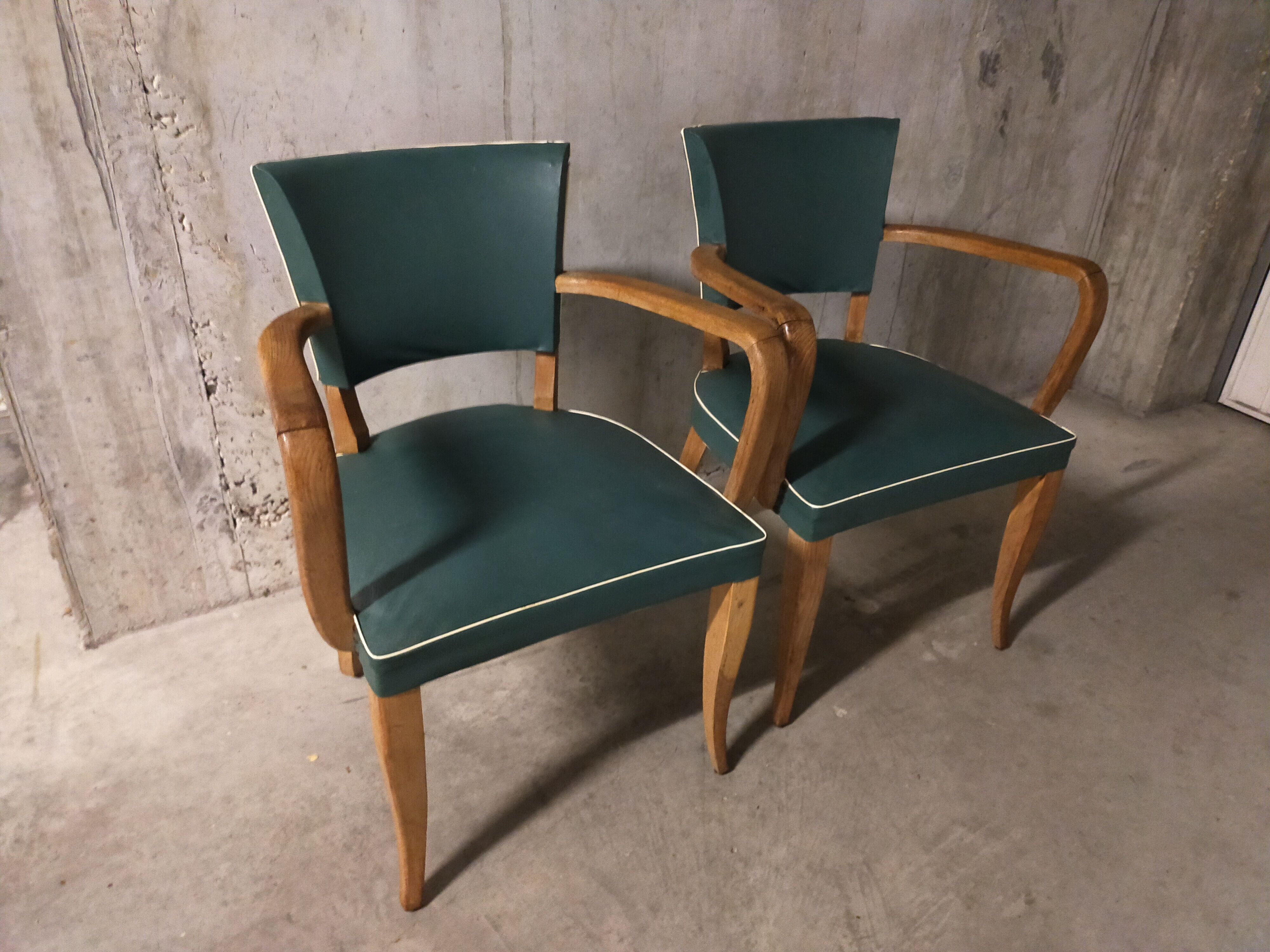 Pair of 50s bridge armchairs