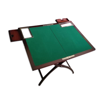 Folding mahogany game table