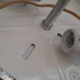 Round ceiling or wall light, in glass from the 70s, vintage.