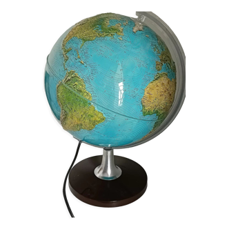 Globe terrestre vintage lumineux reliefs