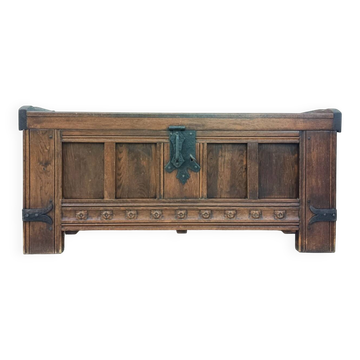 Rustic solid oak chest