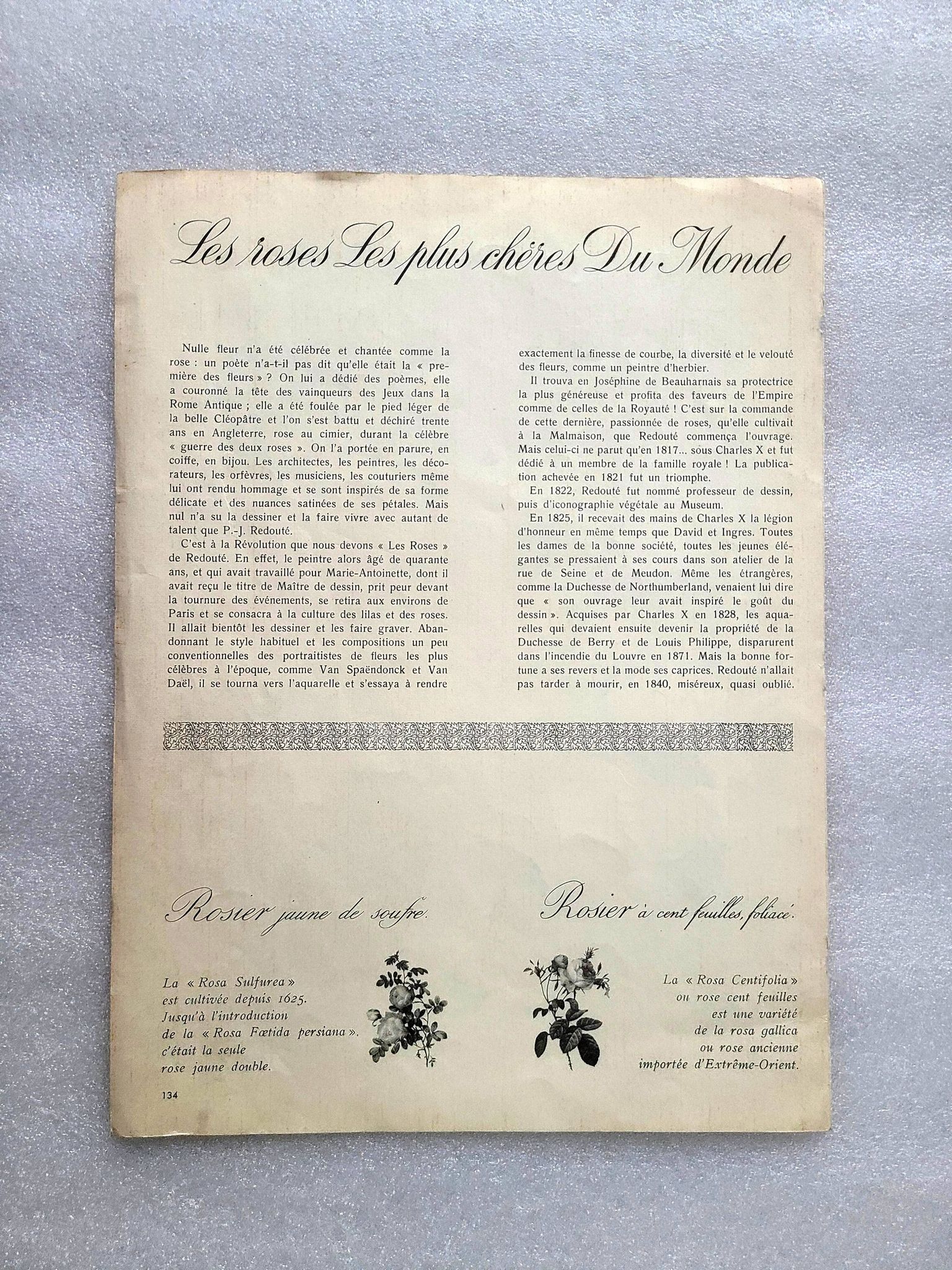 2 reproductions "Les roses les plus chères du monde"