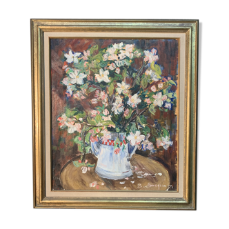 Tableau, nature morte aux fleurs, huile sur toile