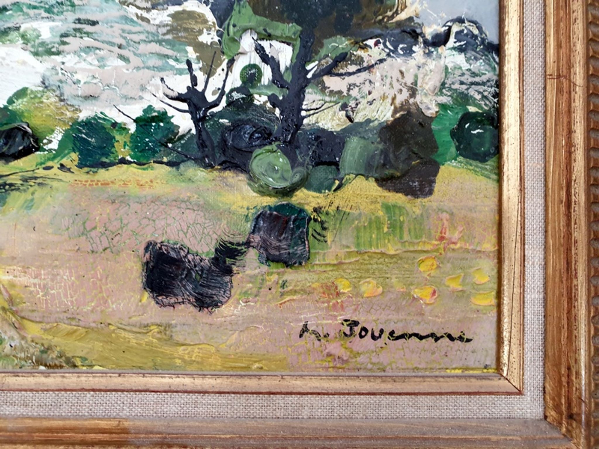 Huile sur toile - Campagne Provençal - Michel Jouenne