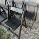 Lot de 6 chaises pliantes en bois, patine noire