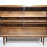 Showcase Cabinet 1960s Sideboard Sliding Door Walnut