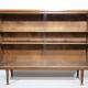 Showcase Cabinet 1960s Sideboard Sliding Door Walnut