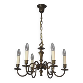 Vintage six-arm chandelier, 1970's.