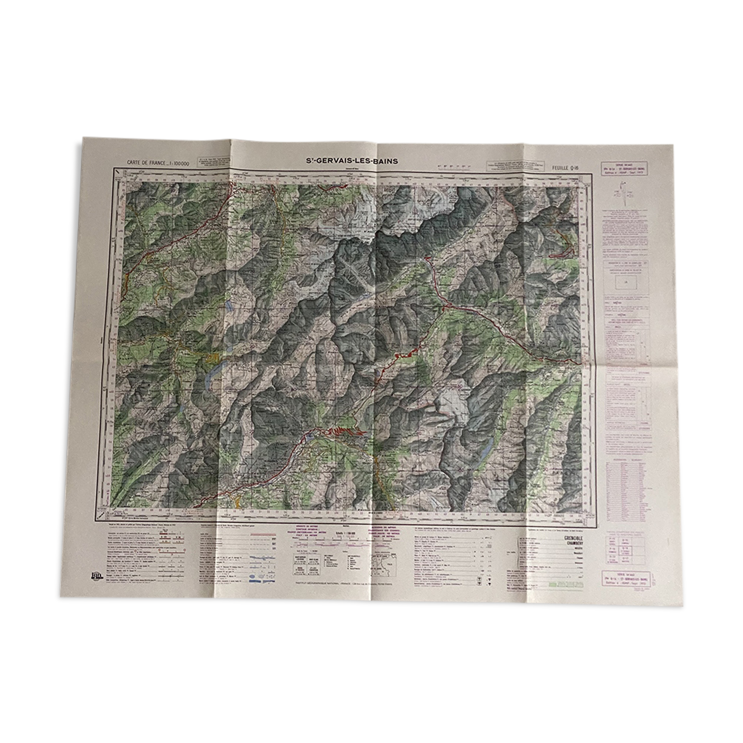 Map Saint Gervais les Bains 1972