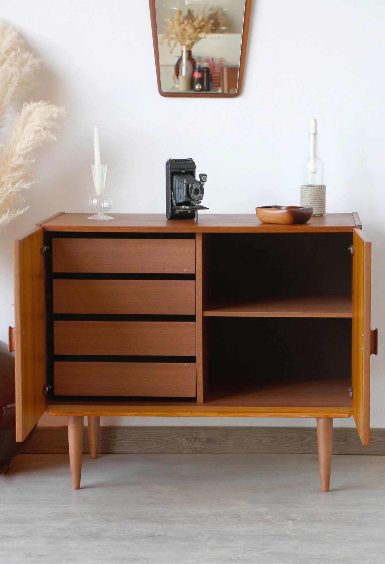 Restored vintage teak Scandinavian furniture