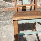 Table and chairs art deco wood and pastel