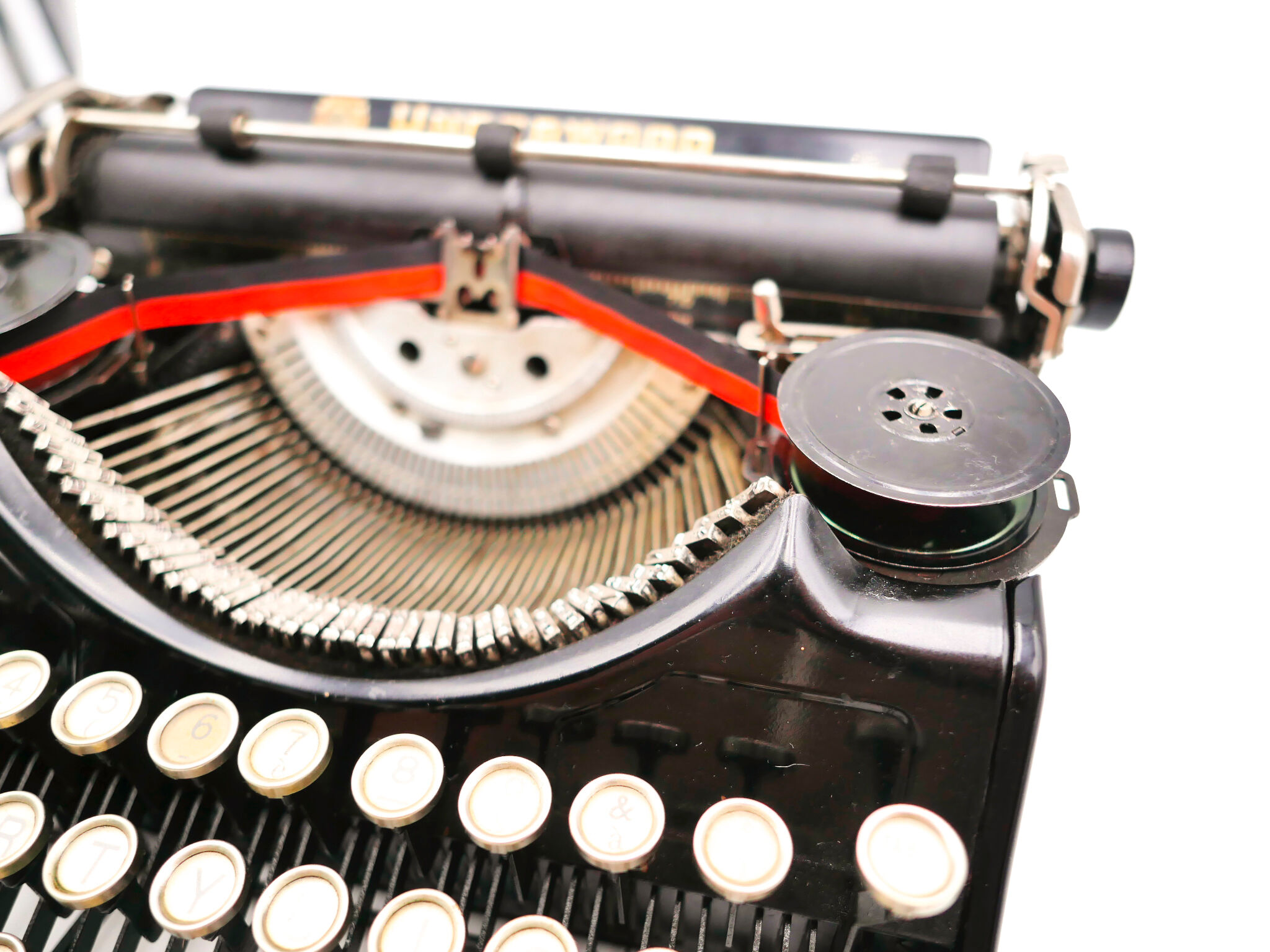 Typewriter underwood 4 bank revised new black ribbon 1933