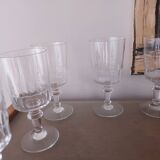 6 crystal water glasses of Porcieux model Mirabeau, early XX em
