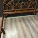 Vintage wicker rattan headboard bed frame