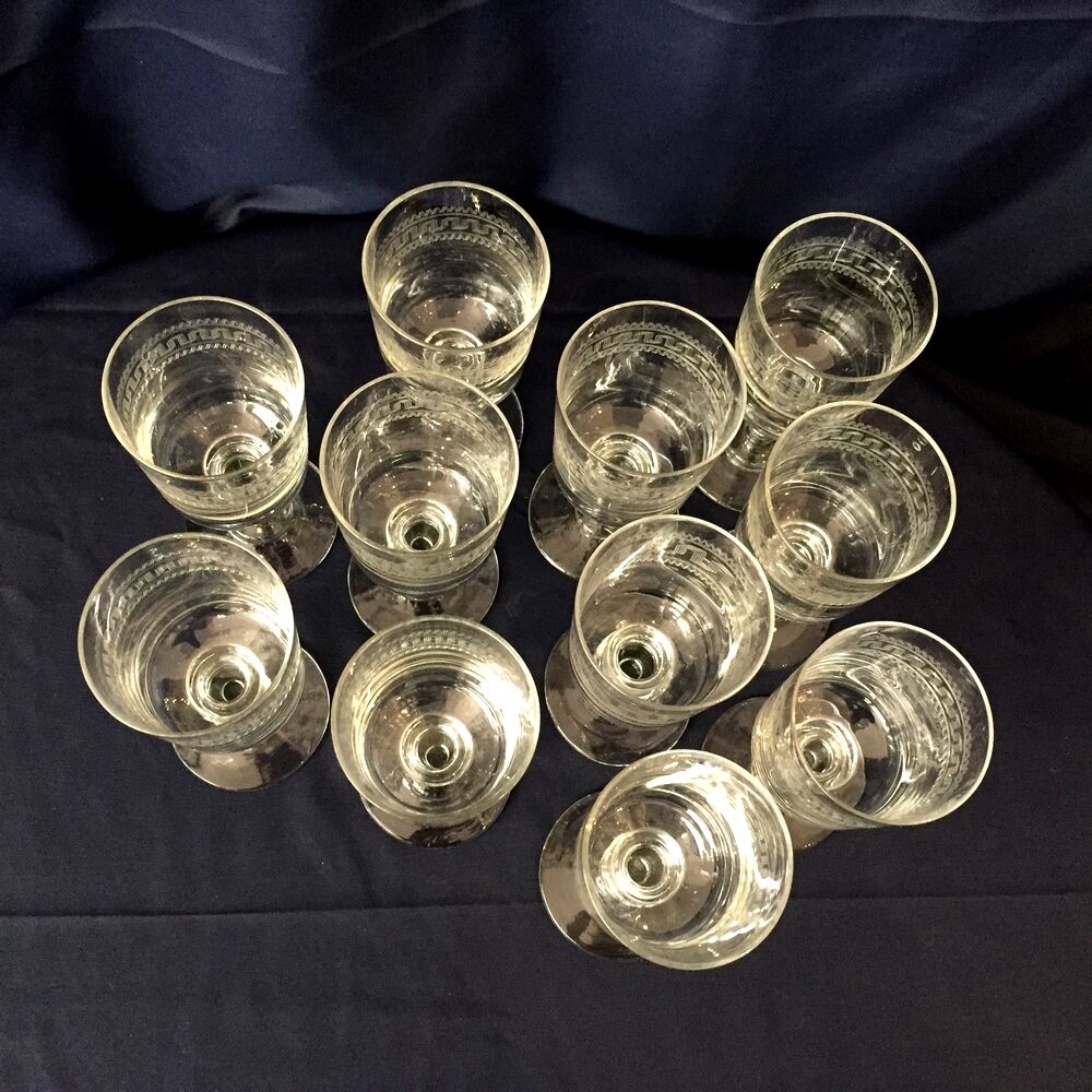 Suite of 11 glasses with liquor or port glass louis philippe