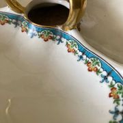 Three-compartment Limoges Havilland porcelain mendicant servant - Le Tanneur