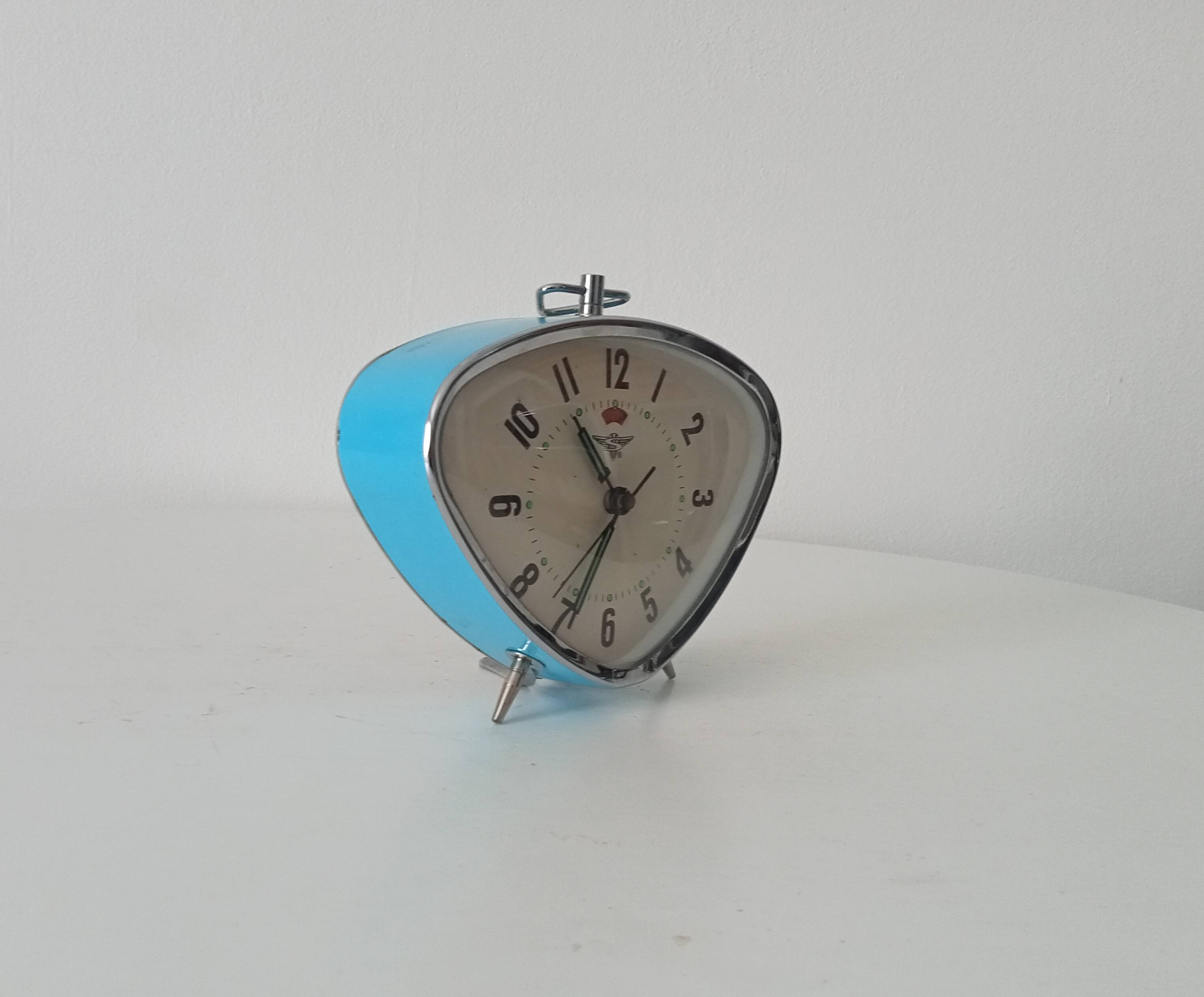 Vintage mechanical alarm clock from the 60s/70s by Shanghai